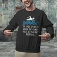 Swimming Coach Yells Breathing Swimmer Swim Team Men Graphic Sweatshirt