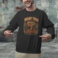 Vintage Muay Thai Thai Boxing Nak Muay Fighter Art Men Graphic Sweatshirt
