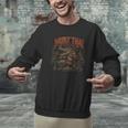 Vintage Muay Thai Wai Kru Thai Boxing Ritual Art Crocodile Men Graphic Sweatshirt