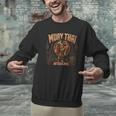 Vintage Muay Thai Wai Kru Thai Boxing Ritual Art Men Graphic Sweatshirt