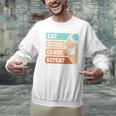 Eat Sleep Canoe Repeat Vintage Canoeing Canoeist Men Boys Raglan Baseball Tee Men Graphic Sweatshirt