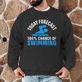 100 Chance Of Swimming Swimmer Swimming Men Graphic Sweatshirt