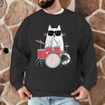 Cat Wearing Sunglasses Playing Drums Drum Kit Musician Men Graphic Sweatshirt