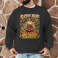 Eatin Beef Blastin Queefs BBQ Dad Grill Cookout Meme Men Graphic Sweatshirt
