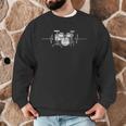 ECG Heartbeat Music Lovers Drumsticks Drum Kit Men Graphic Sweatshirt