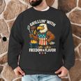 Grillin’ Eagle BBQ Dad 4th Of July Father’s Day Men Graphic Sweatshirt