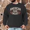 Muay Thai American Nak Fighter Identity Boxing Proud Sport Men Graphic Sweatshirt