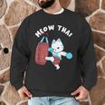 Muay Thai Cat Meow Thai Punch Bag Martial Arts Men Graphic Sweatshirt