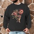 Muay Thai Fighter Southpaw Stance Minimal Silhouette Clean Men Graphic Sweatshirt