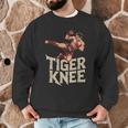 Muay Thai Fighter Tiger Knee Vintage Distressed Badge Men Graphic Sweatshirt