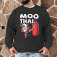 Muay Thai Moo Thai Thai Boxing For Youth Muay Thai Cow Men Graphic Sweatshirt