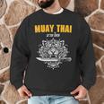 Muay Thai Sak Yant MMA Tattoo Tiger Lion Knife Martial Art Men Graphic Sweatshirt
