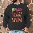 Peace Love Swim Swimming Tie Dye Swimmer Swimming Swim Team Men Graphic Sweatshirt