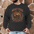 Weathered Muay Thai Fighter Thai Boxing Warrior Art Men Graphic Sweatshirt