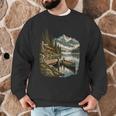 Women's Lakeside Canoe Cabin Escape Scene Men Graphic Sweatshirt Women's Lakeside Canoe Cabin Escape Scene Men Graphic Sweatshirt
