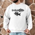 Canoe Silhouette Forest Lake Reflection Men Graphic Sweatshirt