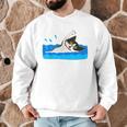 Cat Swimming Pool Men Graphic Sweatshirt