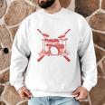 Drum Kit Percussion For Drummer Percussionist Musician Men Graphic Sweatshirt