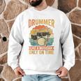 Drummer Like a Musician Only On Time Vintage Sunset Drum Kit Raglan Baseball Tee Men Graphic Sweatshirt Drummer Like a Musician Only On Time Vintage Sunset Drum Kit Raglan Baseball Tee Men Graphic Sweatshirt