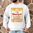 Lake Ontario Canoe Fishing Light House Sunset Retro Raglan Baseball Tee Men Graphic Sweatshirt Lake Ontario Canoe Fishing Light House Sunset Retro Raglan Baseball Tee Men Graphic Sweatshirt