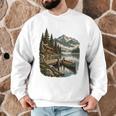Lakeside Canoe Cabin Escape Scene Men Graphic Sweatshirt Lakeside Canoe Cabin Escape Scene Men Graphic Sweatshirt