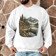 Lakeside Canoe Cabin Escape Scene Raglan Baseball Tee Men Graphic Sweatshirt Lakeside Canoe Cabin Escape Scene Raglan Baseball Tee Men Graphic Sweatshirt