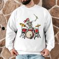 Skeleton Drummer Skull Drum Kit Halloween Raglan Baseball Tee Men Graphic Sweatshirt