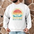 Never Underestimate An Old Man With a Canoe Retro Raglan Baseball Tee Men Graphic Sweatshirt