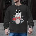 Cat Wearing Sunglasses Playing Drums Drum Kit Musician Men Graphic Sweatshirt, trending gift