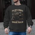 I'm Just A Drinker With A Smoking Problem Grilling BBQ Dads Men Graphic Sweatshirt, trending gift