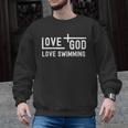 Love God Love Swimming Swim With Jesus For Christian Athlete Men Graphic Sweatshirt, trending gift Love God Love Swimming Swim With Jesus For Christian Athlete Men Graphic Sweatshirt, trending gift