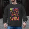 Peace Love Swim Swimming Tie Dye Swimmer Swimming Swim Team Men Graphic Sweatshirt, trending gift