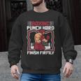 Punch Hard Finish Firmly Kickboxer Fan Muay Thai Boxing Men Graphic Sweatshirt, trending gift