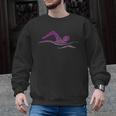 Silhouette Icon Swimmer Stuff Girls Swimming Men Graphic Sweatshirt, trending gift