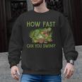 Swimmer Crocodile Swimming Humor How Fast You Can Swim Men Graphic Sweatshirt, trending gift Swimmer Crocodile Swimming Humor How Fast You Can Swim Men Graphic Sweatshirt, trending gift