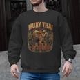 Vintage Muay Thai Thai Boxing Nak Muay Fighter Art Men Graphic Sweatshirt, trending gift