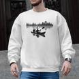 Canoe Silhouette Forest Lake Reflection Men Graphic Sweatshirt, trending gift