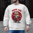 Meow Thai Funny Muay Thai And Cats Lover Men Graphic Sweatshirt, trending gift