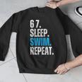 67 Sleep Swim Repeat Swimming Swimmer 67 Meme Men Graphic Sweatshirt