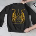 Awesome Orange Double Tiger Muay Thai Sak Yant Men Graphic Sweatshirt Awesome Orange Double Tiger Muay Thai Sak Yant Men Graphic Sweatshirt