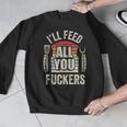 BBQ Dad Joke Retro Vintage I'Ll Feed All You Fuckers Men Graphic Sweatshirt