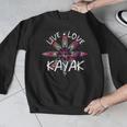 Canoe Boat Paddling Sport Kayaker Live Love Kayak Kayaking Men Graphic Sweatshirt