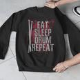 Drummer Eat Sleep Drum Repeat Drum Kit Musician Men Graphic Sweatshirt