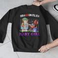 Even A Dad Can Still Be A Baby Girl BBQ Dad Cat Grilling Men Graphic Sweatshirt