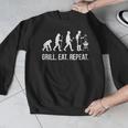Grill Eat Repeat BBQ Dad Evolution Barbecue Men Graphic Sweatshirt Grill Eat Repeat BBQ Dad Evolution Barbecue Men Graphic Sweatshirt