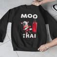 Moo Thai Muay Thai Thai Boxing For Kids Muay Thai Cow Men Graphic Sweatshirt Moo Thai Muay Thai Thai Boxing For Kids Muay Thai Cow Men Graphic Sweatshirt
