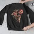 Muay Thai Fighter Southpaw Stance Minimal Silhouette Clean Men Graphic Sweatshirt