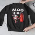 Muay Thai Moo Thai Thai Boxing For Youth Muay Thai Cow Men Graphic Sweatshirt
