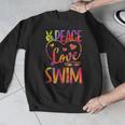 Peace Love Swim Swimming Tie Dye Swimmer Swimming Swim Team Men Graphic Sweatshirt