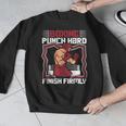 Punch Hard Finish Firmly Kickboxer Fan Muay Thai Boxing Men Graphic Sweatshirt
